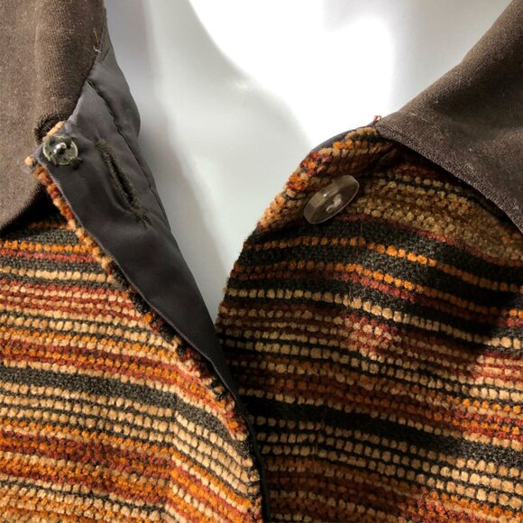 R & K Original Blazer Womens 10P Button Down Jacket Brown Tan Red Striped Career - Picture 6 of 12